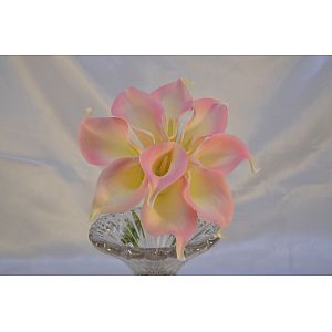 Light pink & ivory calla lily adult bridesmaids artificial bouquet