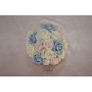 Adult bridesmaid Baby pink, French Blue and White rose artificial bouquet.