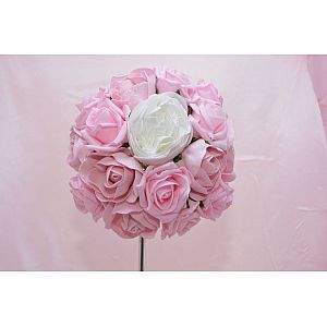 Pink rose and White peony adult bridesmaids artificial bouquet