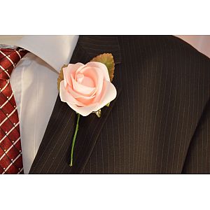Artificial Antique Pink single buttonhole with rose petals
